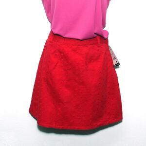 Vintage Xhilaration red Eyelet Cotton Skirt Sz 11 NEW